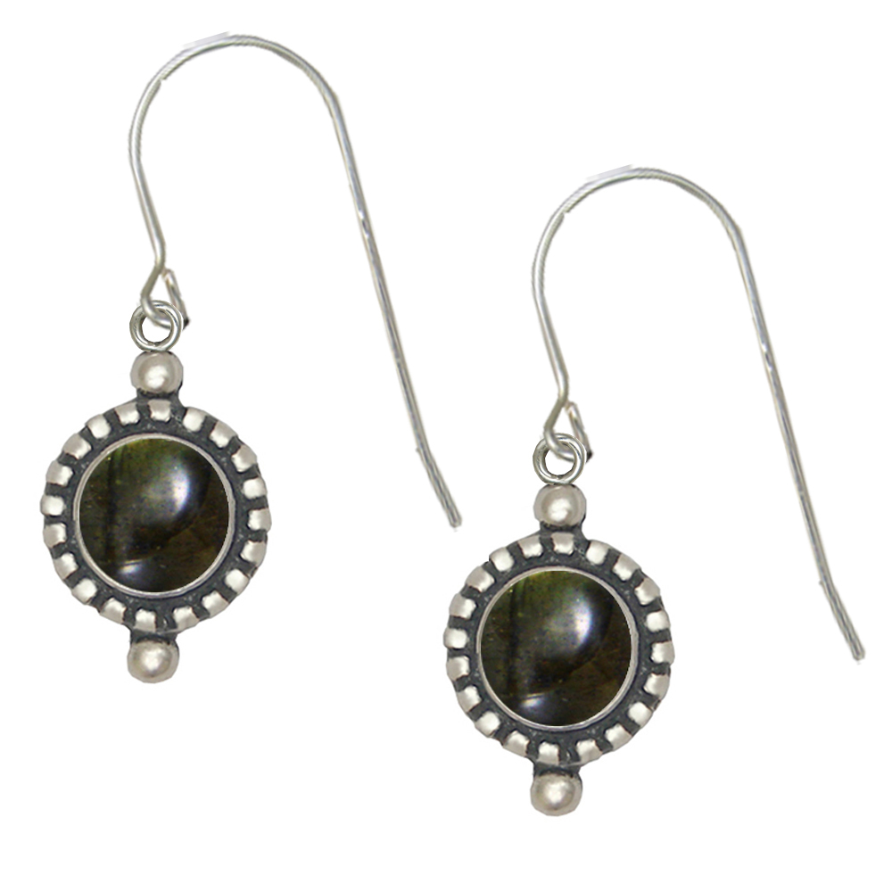 Sterling Silver Petite Spectrolite Gemstone Drop Dangle Earrings
